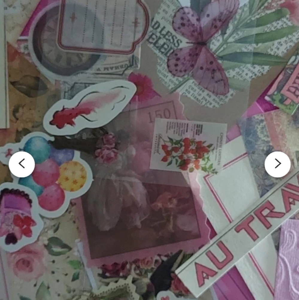 60+ pcs Pink Journaling Beginner Kit Scrapbook Junk Journal. Notebook Ephemera - Picture 13 of 13
